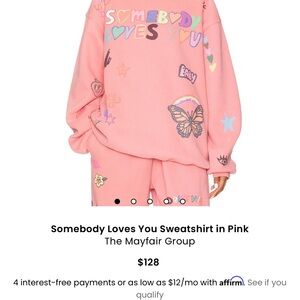 The Mayfair Group Pink Sweatshirt and Sweatpants Set - Somebody Loves You